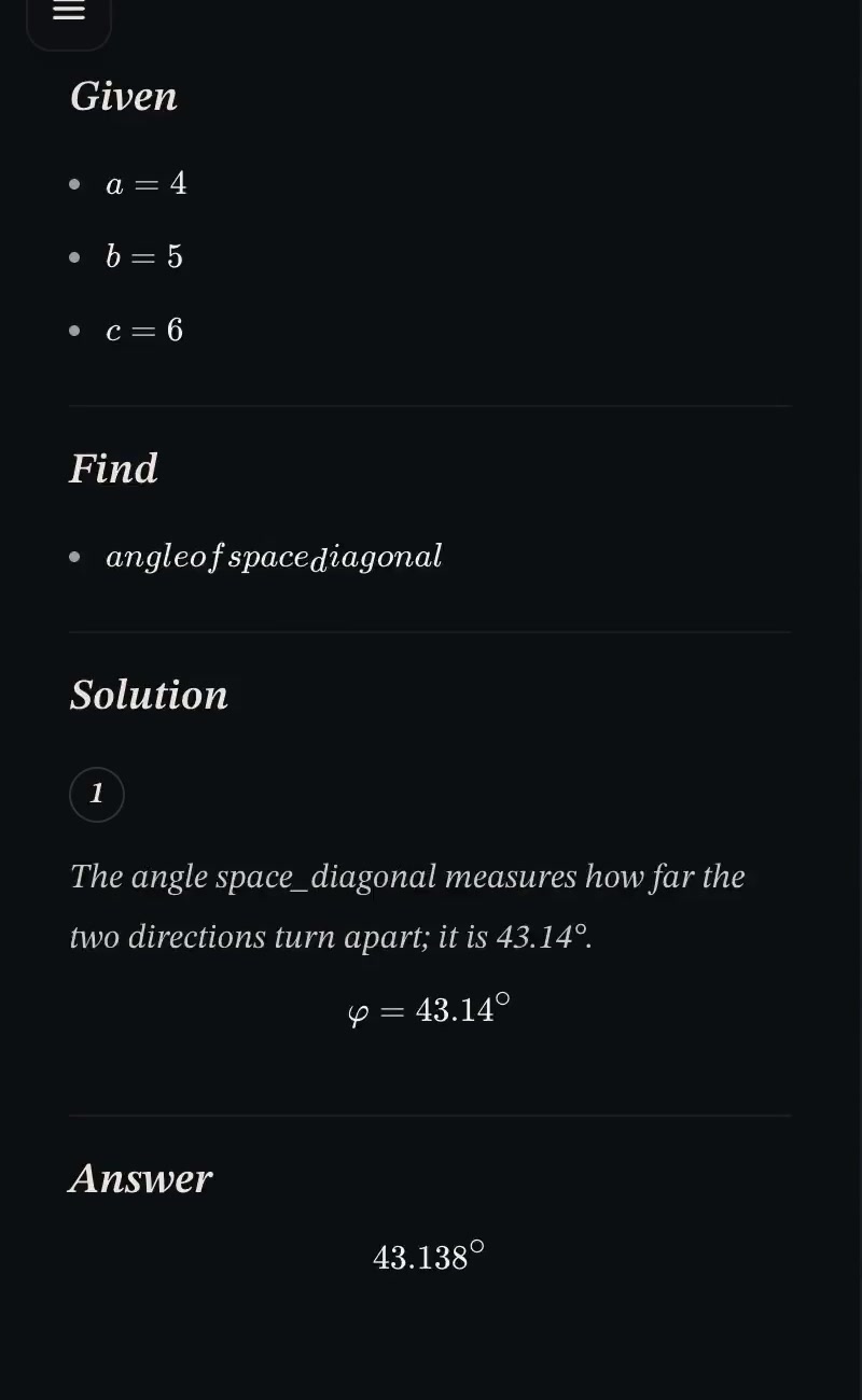 Depth solution panel with Given, Find, Solution and Answer sections